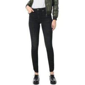 Joe's Jeans Flawless The Charlie High Rise Skinny Ankle‎ Gathered Hems Black 26